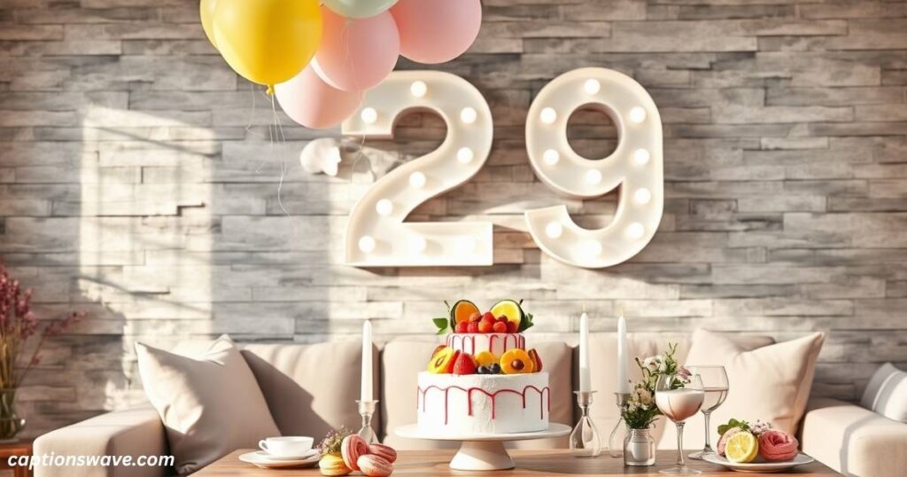Creative birthday captions for 29th celebrations