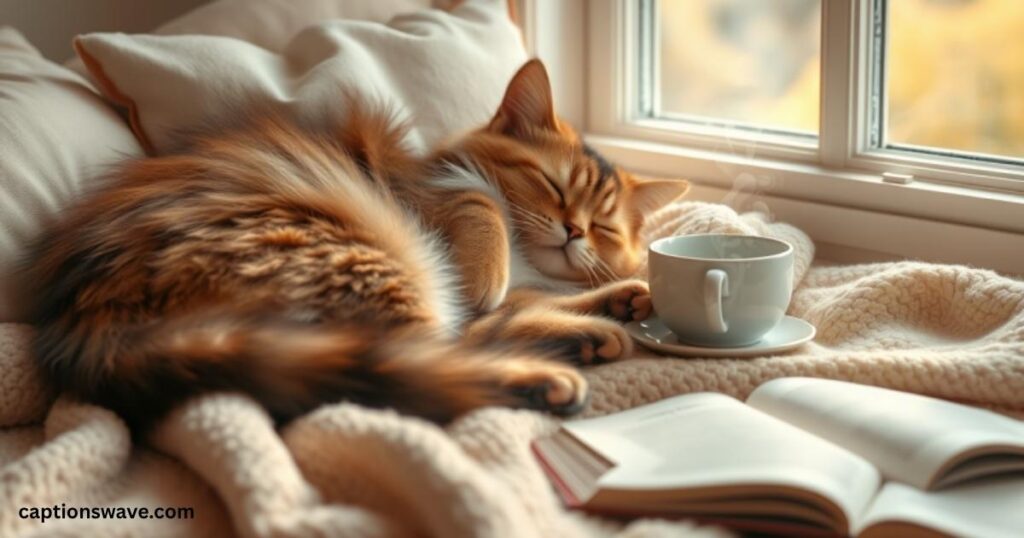 Lazy Day Cat Sleeping Captions for Relaxed Vibes