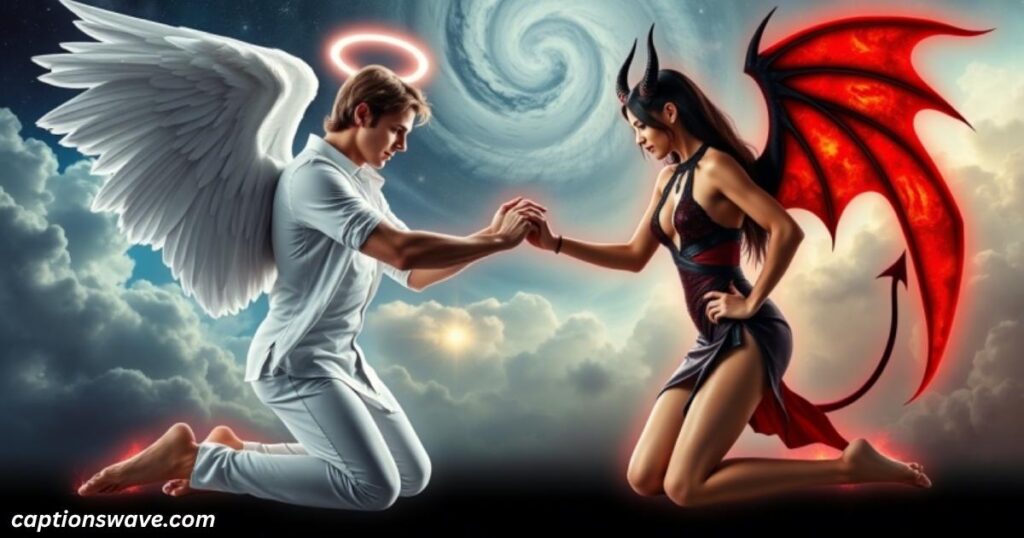 Two-word Angel and Devil Captions for Instagram