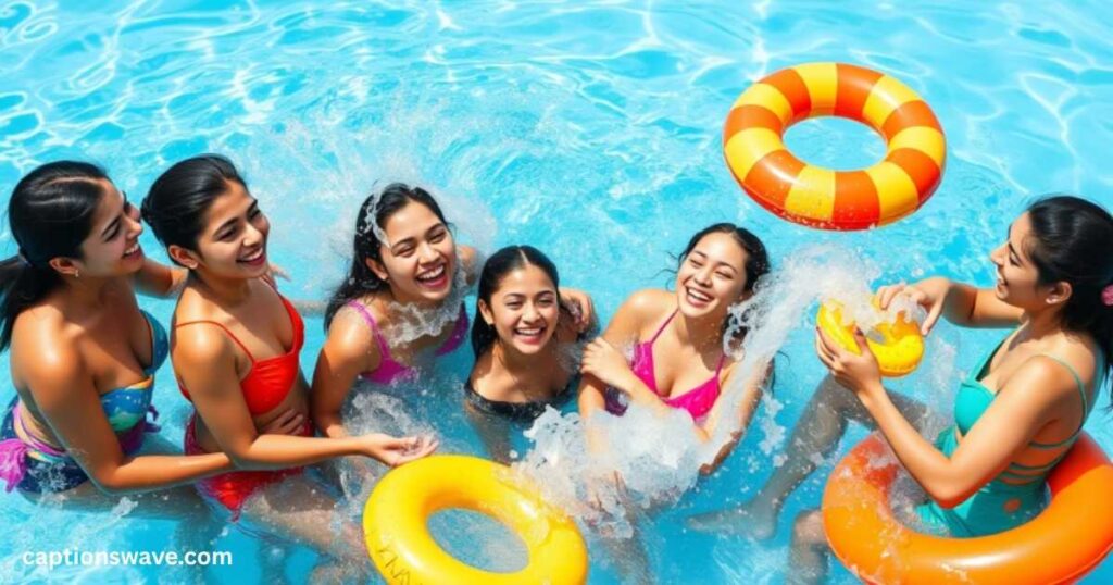 XII. Captions in Hindi for Pool Adventures with Friends